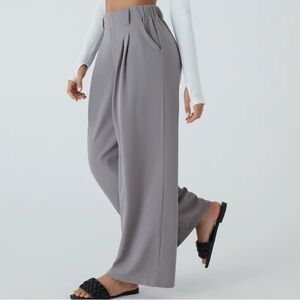 Halara Grey Waffle High Waisted Work Pants XL